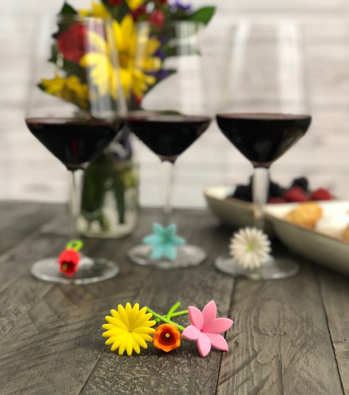 Spring Flowers Wine Charms - Cork & LeafWine Charms