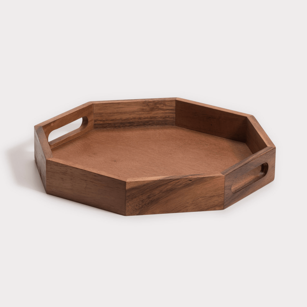 Acacia Wood Octagon Serving Tray – Rustic Wooden Tray for Coffee Table, Kitchen or Home Decor - Cork & LeafServing TrayExtra Large - 17"