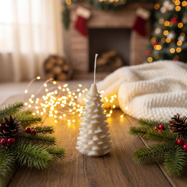 Christmas Tree Candle | Sculptural Soy Wax Holiday Decor - Cork & LeafcandlesSmall