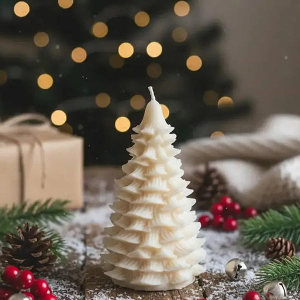 Christmas Tree Candle | Sculptural Soy Wax Holiday Decor - Cork & LeafcandlesSmall