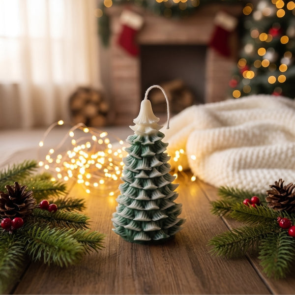 Christmas Tree Candle | Sculptural Soy Wax Holiday Decor - Cork & LeafcandlesSmall