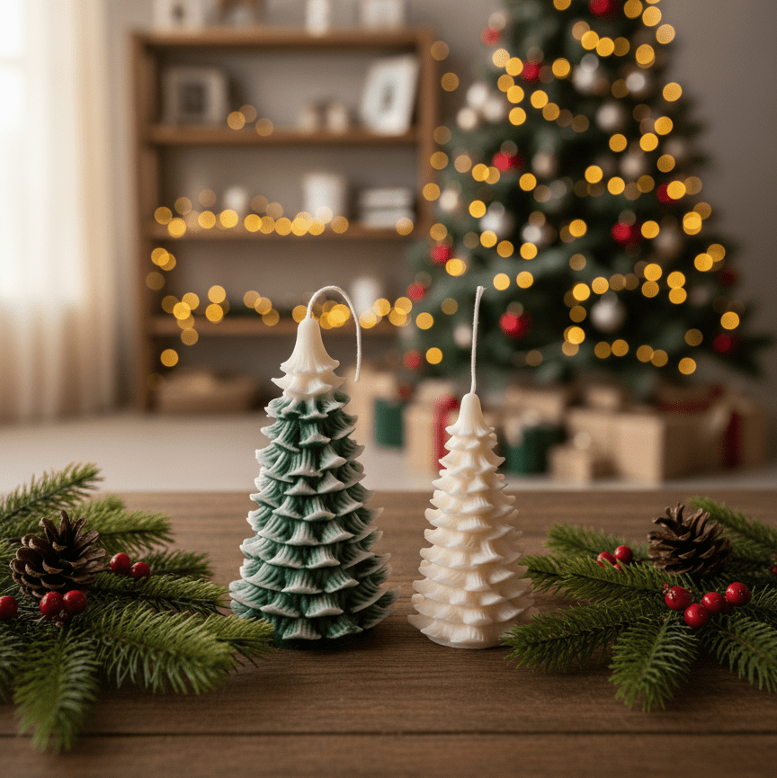 Christmas Tree Candle | Sculptural Soy Wax Holiday Decor - Cork & LeafcandlesSmall