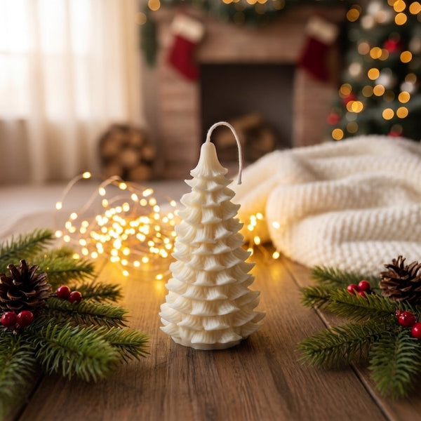 Christmas Tree Candle | Sculptural Soy Wax Holiday Decor - Cork & LeafcandlesSmall
