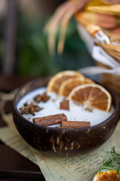 Coconut Candle Bowl – Custom Scented Fall Candle, Holiday Home Decor Gift - Cork & LeafBowlPumpkin Pecan Waffle