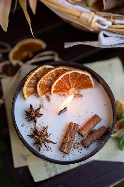 Coconut Candle Bowl – Custom Scented Fall Candle, Holiday Home Decor Gift - Cork & LeafBowlPumpkin Pecan Waffle