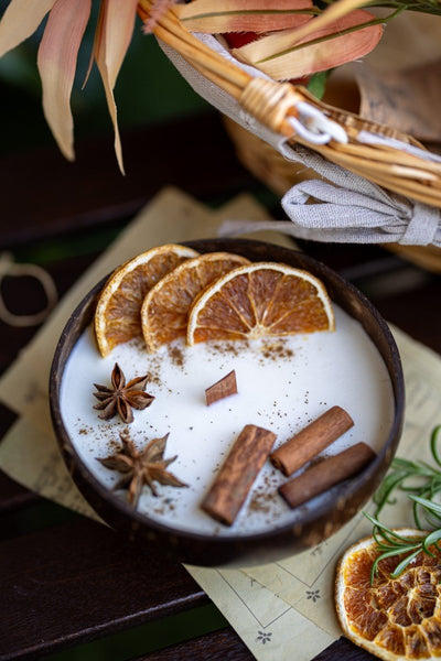 Coconut Candle Bowl – Custom Scented Fall Candle, Holiday Home Decor Gift - Cork & LeafBowlPumpkin Pecan Waffle
