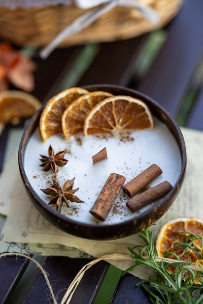 Coconut Candle Bowl – Custom Scented Fall Candle, Holiday Home Decor Gift - Cork & LeafBowlPumpkin Pecan Waffle