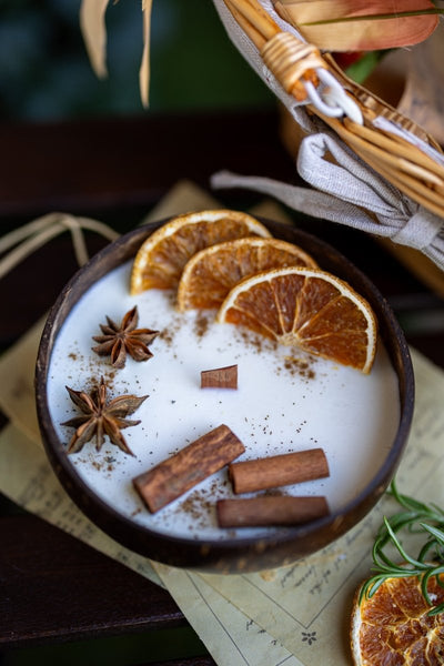 Coconut Candle Bowl – Custom Scented Fall Candle, Holiday Home Decor Gift - Cork & LeafBowlPumpkin Pecan Waffle