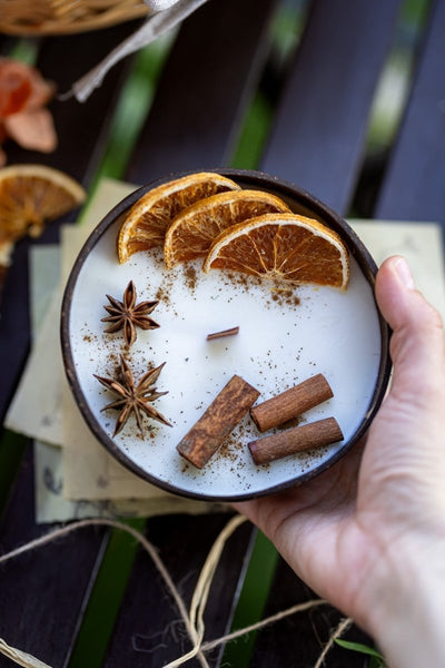 Coconut Candle Bowl – Custom Scented Fall Candle, Holiday Home Decor Gift - Cork & LeafBowlPumpkin Pecan Waffle