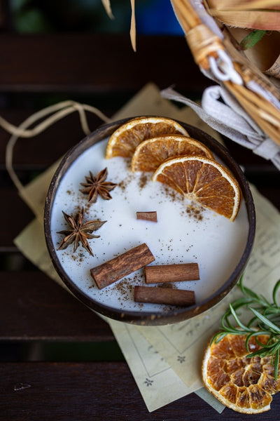 Coconut Candle Bowl – Custom Scented Fall Candle, Holiday Home Decor Gift - Cork & LeafBowlPumpkin Pecan Waffle