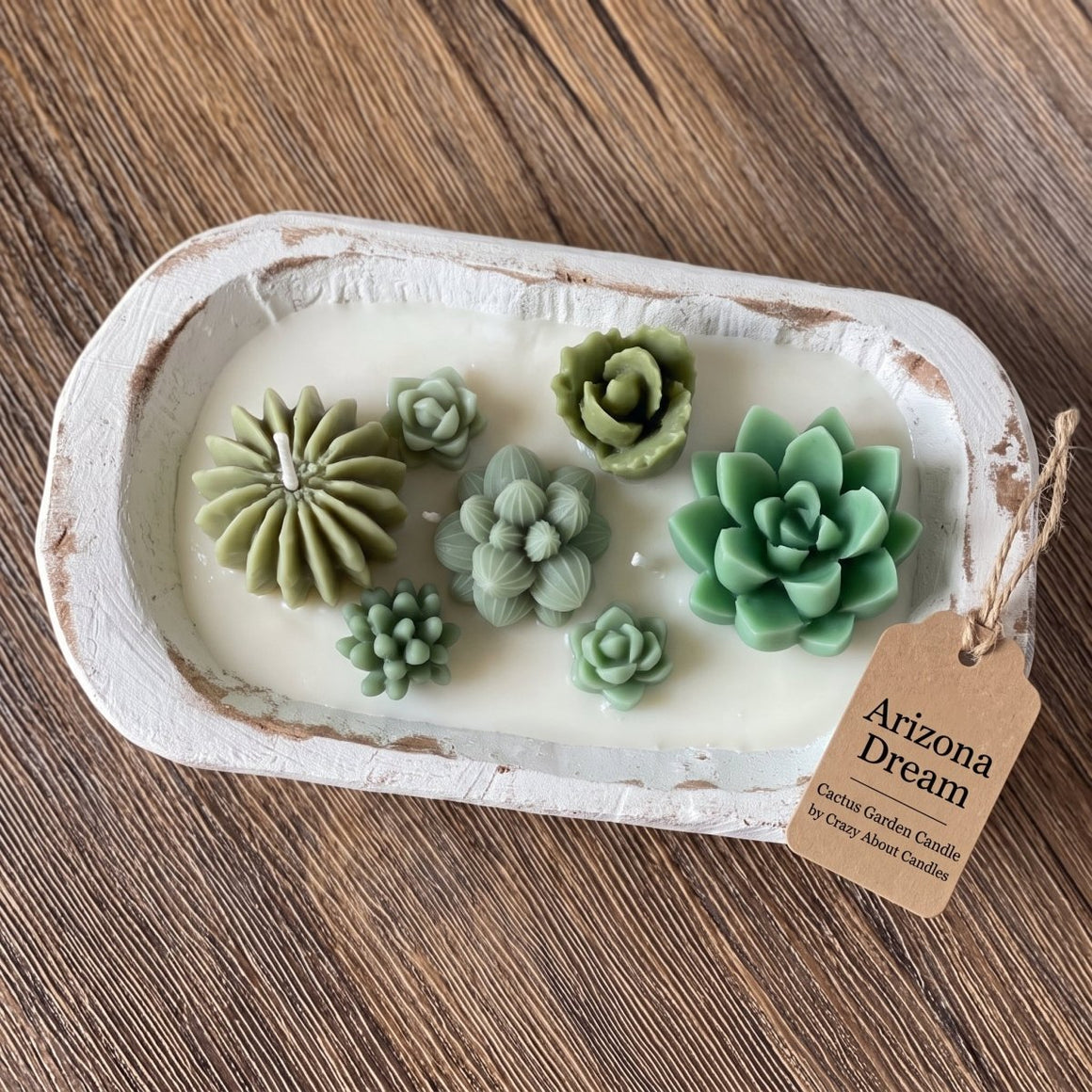 Dough Bowl Candle | Soy Wax Bowl Candle | Cactus Candle - Cork & LeafcandlesBlooming Garden