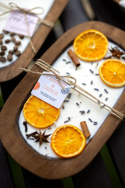 Farmhouse Fruit Scented Soy Candle in Orange Dough Bowl - Mother's Day Gift - Cork & LeafCandlesOnly Bowl no decor