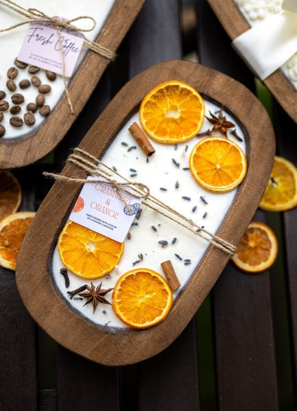 Farmhouse Fruit Scented Soy Candle in Orange Dough Bowl - Mother's Day Gift - Cork & LeafCandlesOnly Bowl no decor