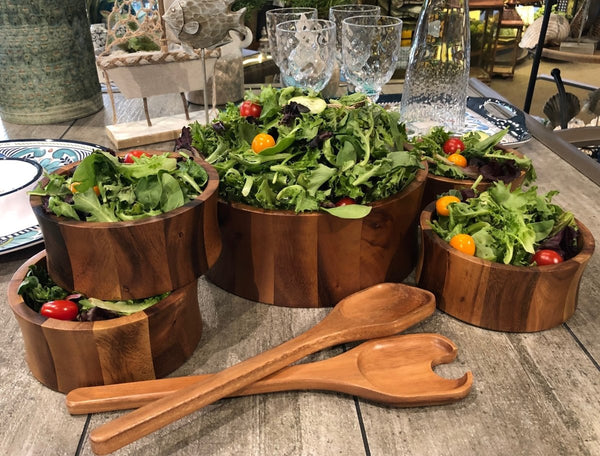Large Salad Bowl with Servers and 4 Individuals - 328B7 - Cork & LeafSalad Bowl