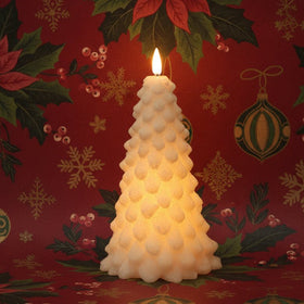 Large White LED Christmas Tree Candle - Cork & Leaf