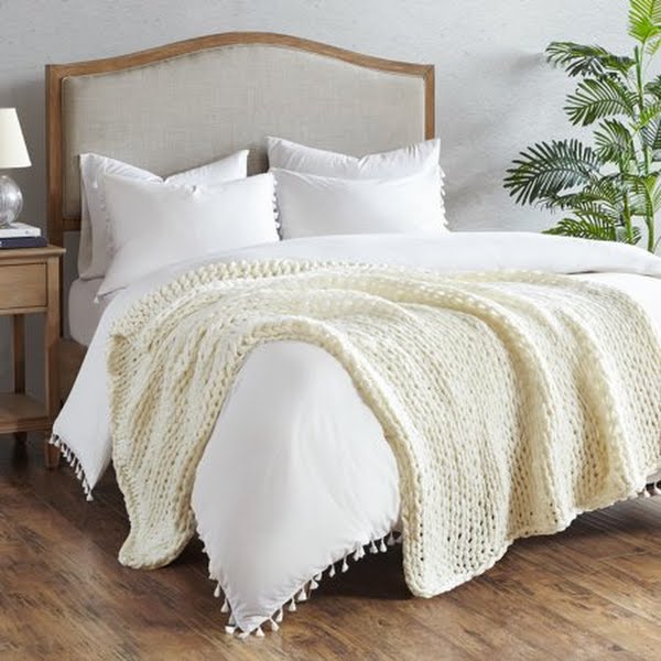 Madison Park Chunky-Knit Handmade Throw, 50 x 60 - Cork & LeafNew with tags50 x 60/Beige