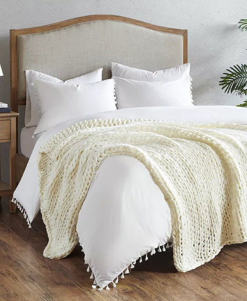 Madison Park Chunky-Knit Handmade Throw, 50 x 60 - Cork & LeafNew with tags50 x 60/Beige