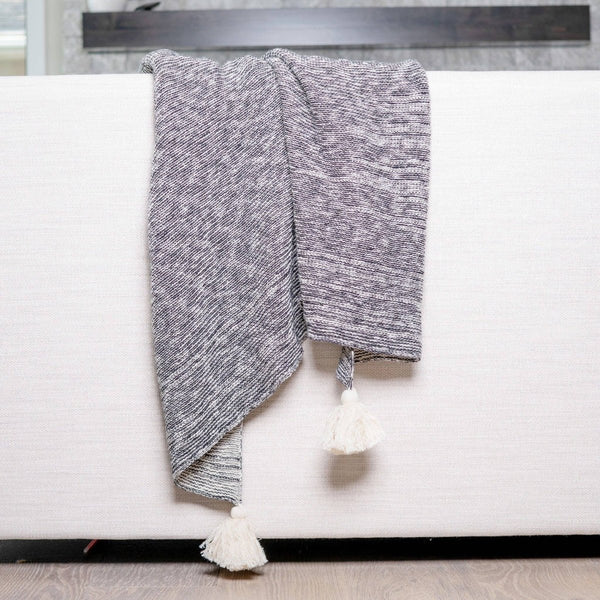 Necalli 50x60" Cotton Decorative Marled Knit Throw Blanket - Cork & Leaf