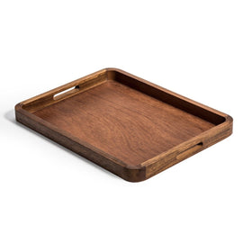 Solid Acacia Wood Serving Tray, 18" x 14" Wooden Serving Tray with Handles - Cork & LeafServing Tray