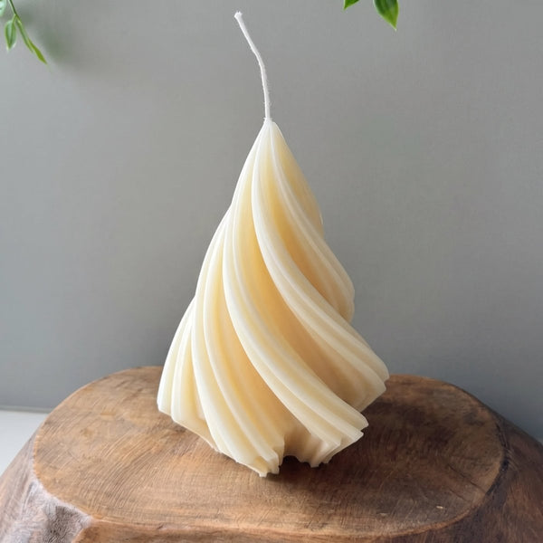 Swirling Christmas Tree Candles - Cork & LeafcandlesLarge White