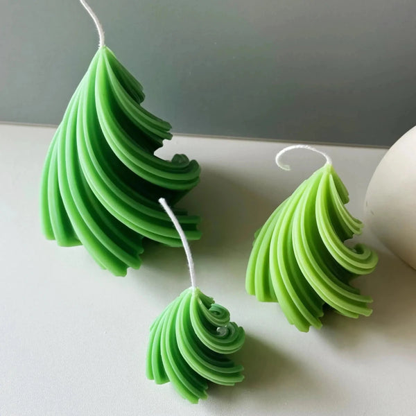 Swirling Christmas Tree Candles - Cork & LeafcandlesSmall Green