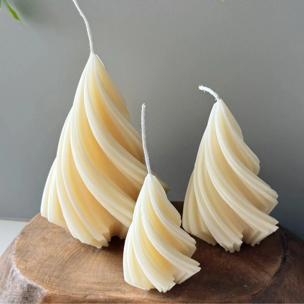 Swirling Christmas Tree Candles - Cork & LeafcandlesSmall Green