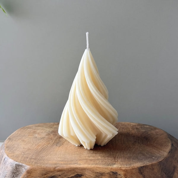 Swirling Christmas Tree Candles - Cork & LeafcandlesSmall White