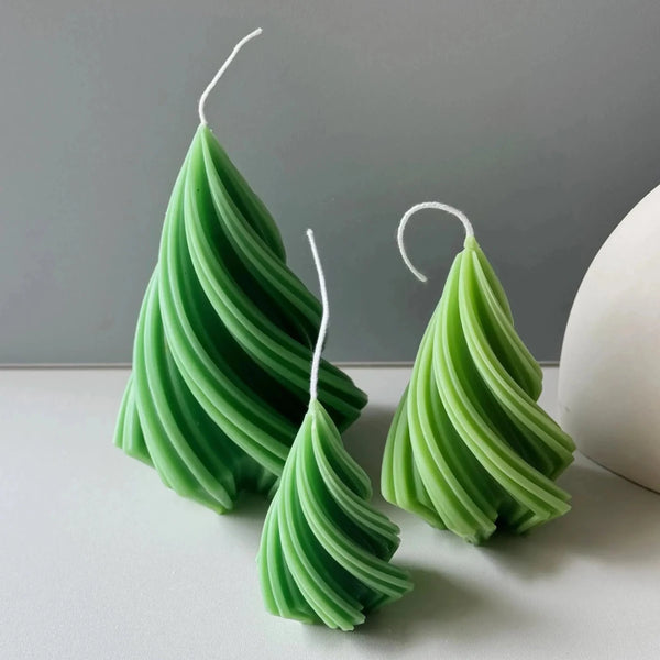 Swirling Christmas Tree Candles - Cork & LeafcandlesSmall Green