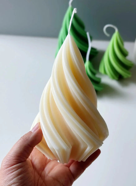Swirling Christmas Tree Candles - Cork & LeafcandlesSmall Green