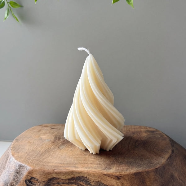 Swirling Christmas Tree Candles - Cork & LeafcandlesMedium White