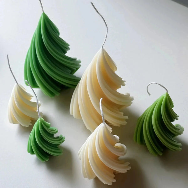 Swirling Christmas Tree Candles - Cork & LeafcandlesSmall Green
