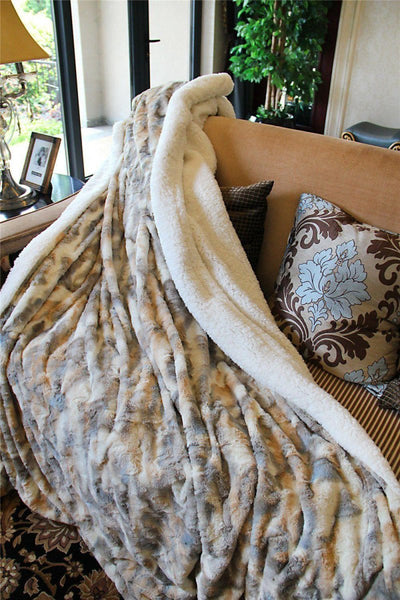 Tache Luxurious Russian Lynx Faux Fur Throw Blanket (DY12) - Cork & LeafBlanket50 x 60