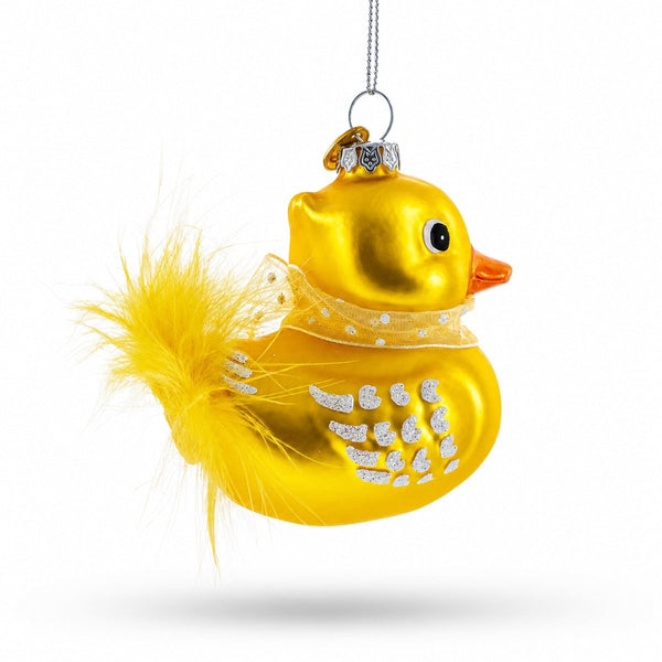 Yellow Duck with Bow Glass Christmas Ornament - Cork & LeafChristmas Ornaments > Baby