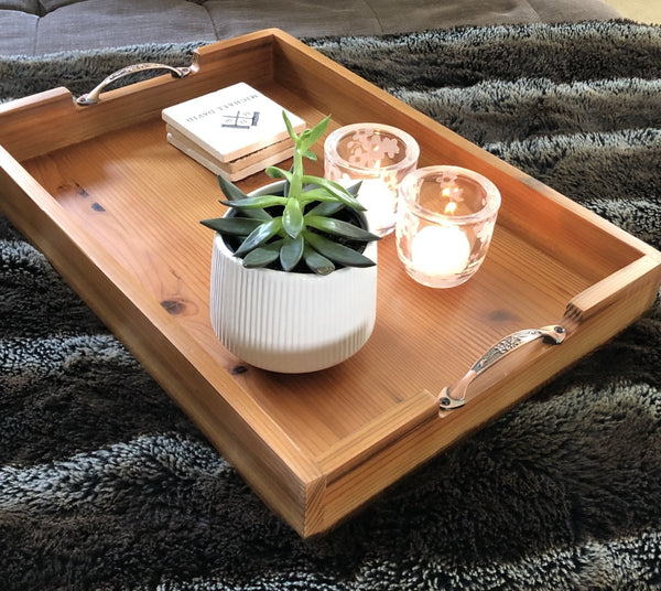 Bay Wooden Tray With Metal Handles - Cork & LeafNatural Wood