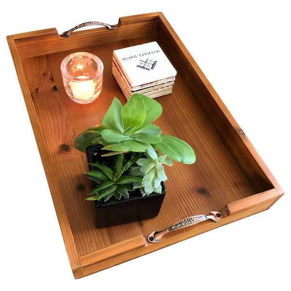 Bay Wooden Tray With Metal Handles - Cork & LeafNatural Wood
