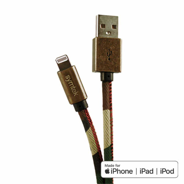 Camo Apple MFi Certified Lightning Cable for iPhones & iPads, 3-Ft - Cork & Leaf