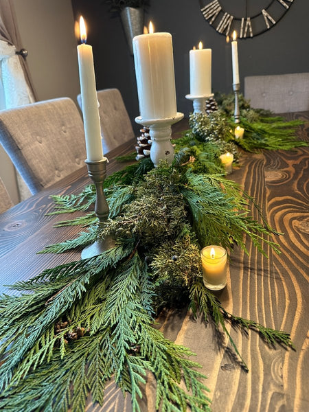 Christmas Garlands - Winter Greenery - Cork & Leaf-  Table escape  Christmas- fresh greens for table christmas 
