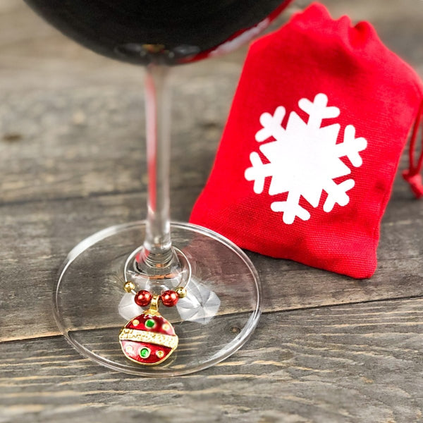 Christmas Wine Charms, Set of 6 - Cork & LeafWine Charms