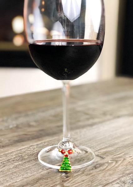 Christmas Wine Charms, Set of 6 - Cork & LeafWine Charms