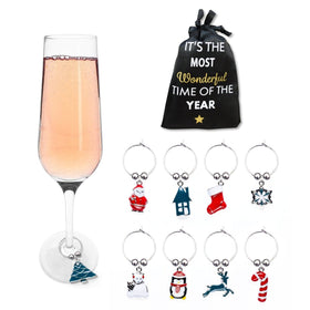 brut on champagne,wine glass christmas, christmas wine glass charms, wine charms