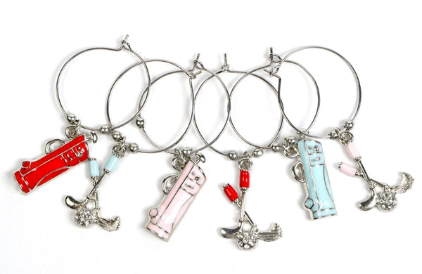 Classic Golf Wine Charms, Set of 6 - Cork & LeafWine Charms
