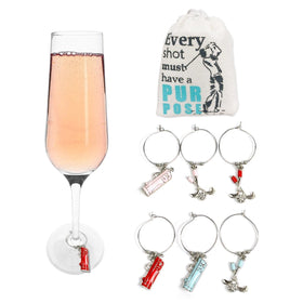 Classic Golf Wine Charms, Set of 6 - Cork & LeafWine Charms