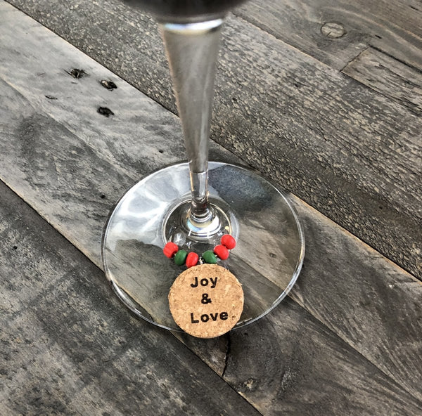 Cork Christmas Wine Charms, Set of12 - Cork & LeafWine Charms