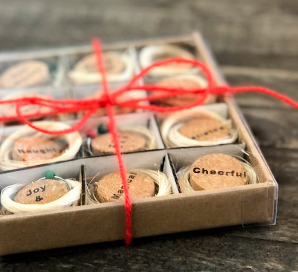 Cork Christmas Wine Charms, Set of12 - Cork & LeafWine Charms