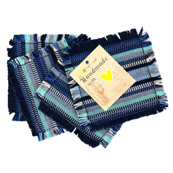 Cork & Leaf Coasters, Set of 4 - Cork & LeafHome & KitchenBlue Striped