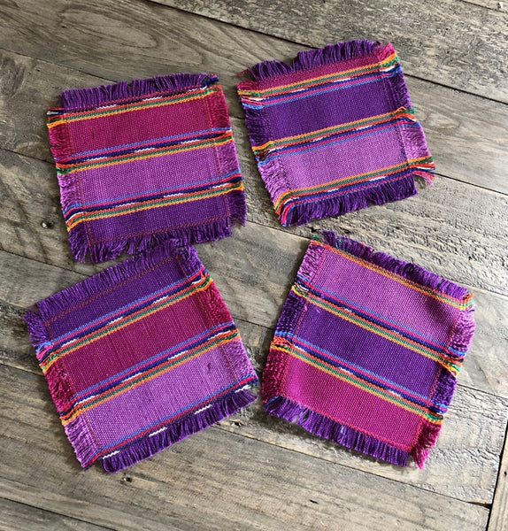 Cork & Leaf Coasters, Set of 4 - Cork & LeafHome & KitchenPurple Zuñil