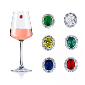 Crystal Magnetic Wine Charms, Set of 6 - Cork & LeafWine Charms
