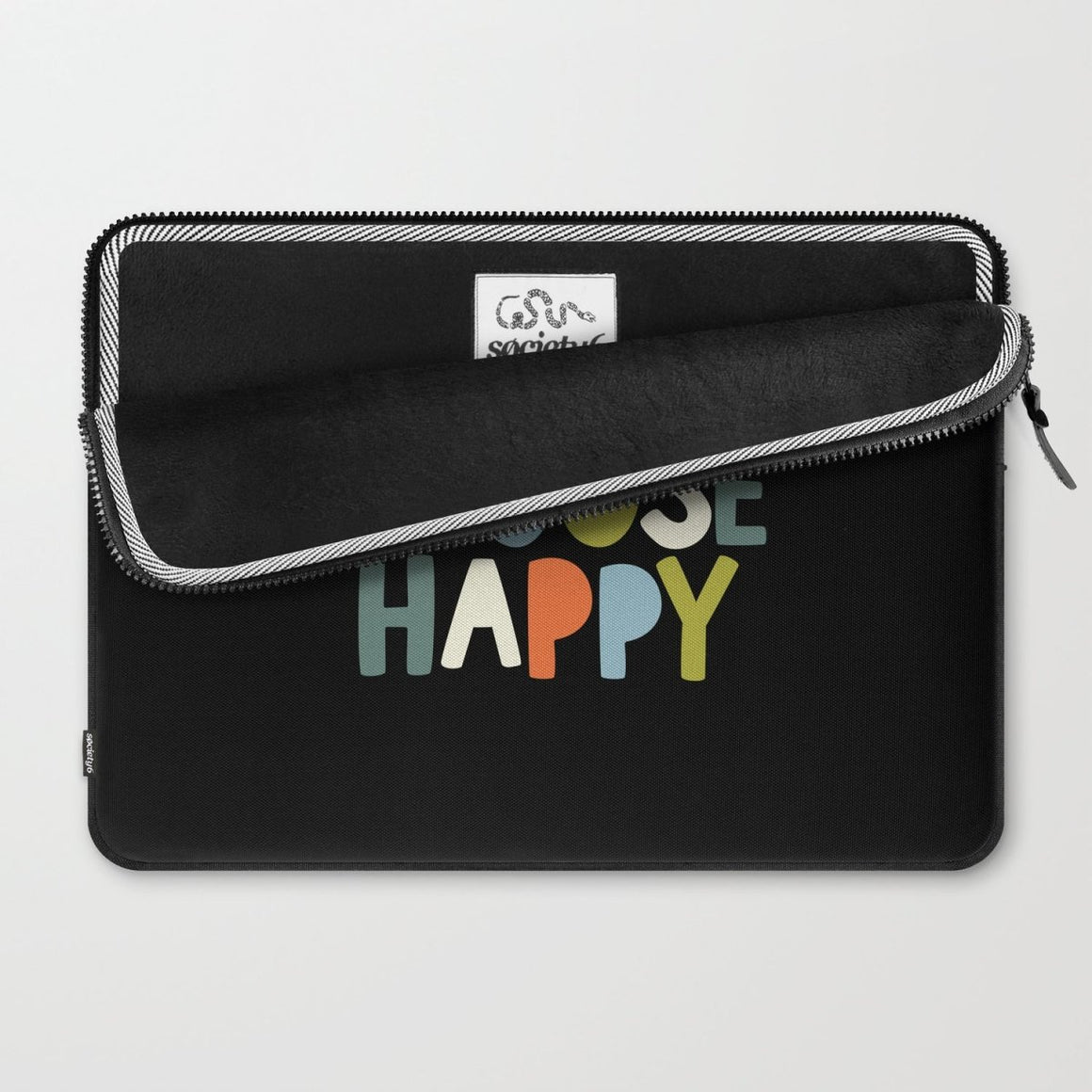 Durable Laptop Sleeve for 13" and 15" Computers - Soft Microfiber Lining-CHOOSE HAPPY - Cork & Leaf15"