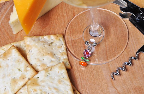 Flower & Insects Wine Charms, Set of 7 - Cork & LeafWine Charms