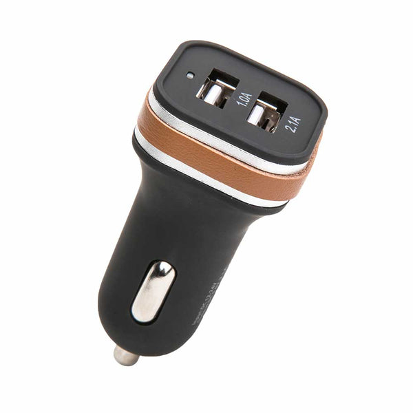 Genuine Leather Car Charger - Cork & LeafGray